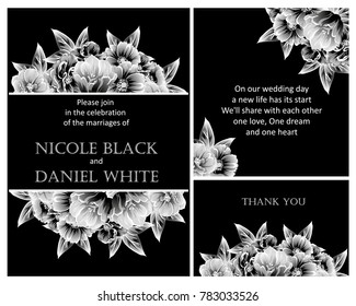 Invitation with floral background