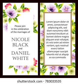 Invitation with floral background
