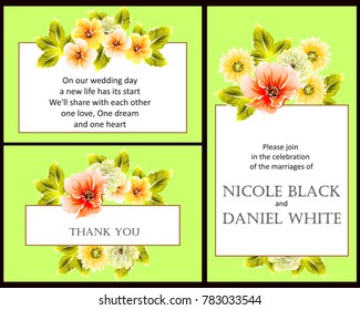 Invitation with floral background