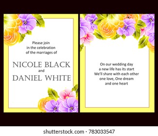 Invitation with floral background