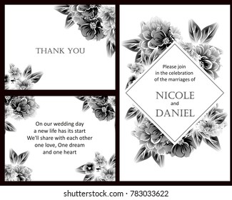 Invitation with floral background