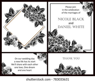 Invitation with floral background