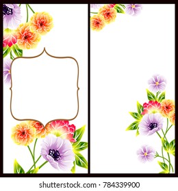 Invitation with floral background