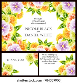 Invitation with floral background