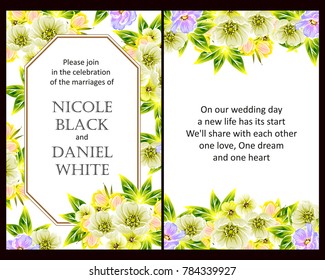Invitation with floral background