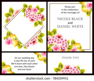 Invitation with floral background
