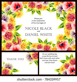 Invitation with floral background