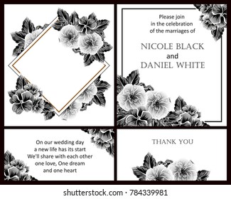 Invitation with floral background