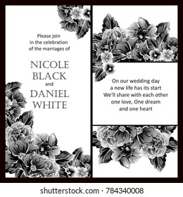 Invitation with floral background