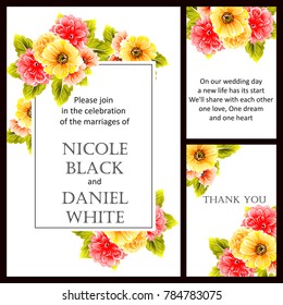 Invitation with floral background
