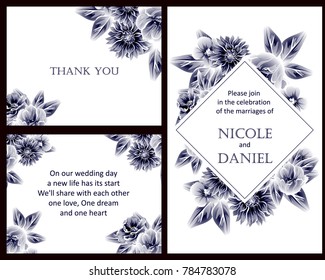 Invitation with floral background