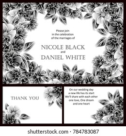 Invitation with floral background