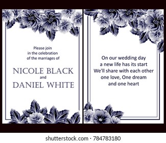 Invitation with floral background