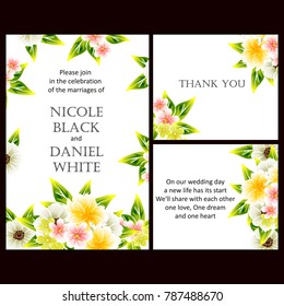 Invitation with floral background