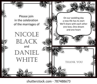 Invitation with floral background