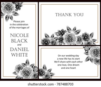 Invitation with floral background