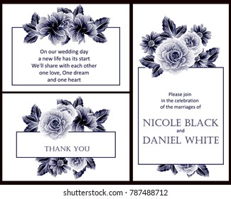 Invitation with floral background