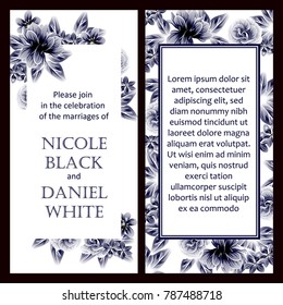 Invitation with floral background