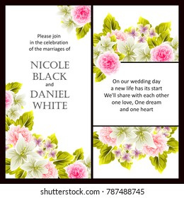 Invitation with floral background