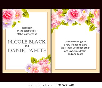 Invitation with floral background