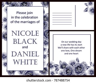 Invitation with floral background