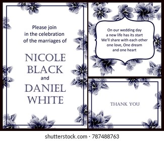 Invitation with floral background