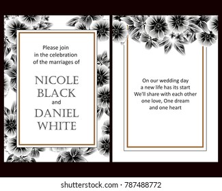 Invitation with floral background
