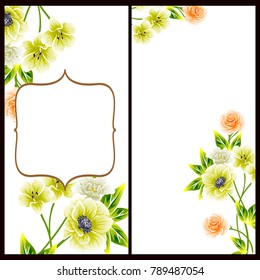 Invitation with floral background