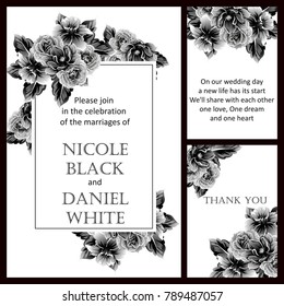 Invitation with floral background