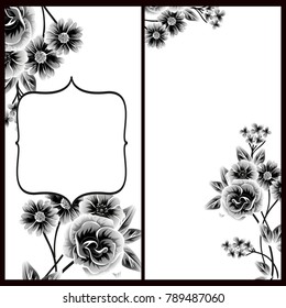 Invitation with floral background