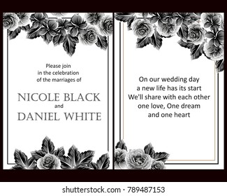 Invitation with floral background