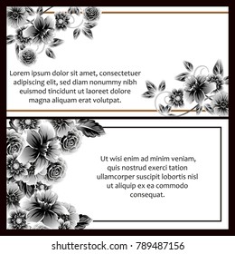 Invitation with floral background