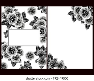 Invitation with floral background