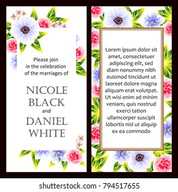 Invitation with floral background