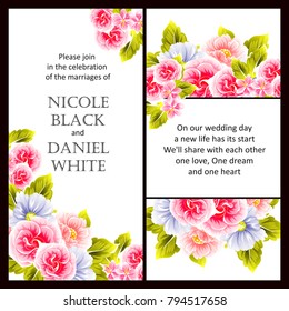 Invitation with floral background