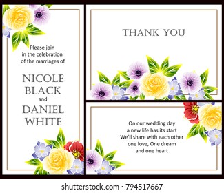 Invitation with floral background