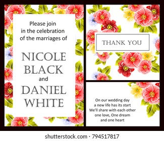Invitation with floral background