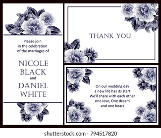 Invitation with floral background