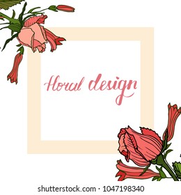 
Invitation floral card with floral design elements 

