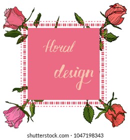 
Invitation floral card with floral design elements 

