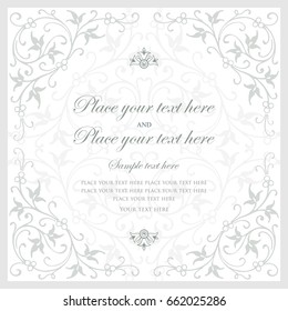 Invitation floral card vector design - vintage style