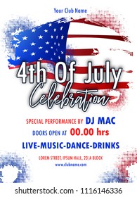 Invitation Flyer for 4th of July, American Independence Day Party celebration.