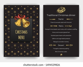 Invitation flyer for a Christmas party in a restaurant.