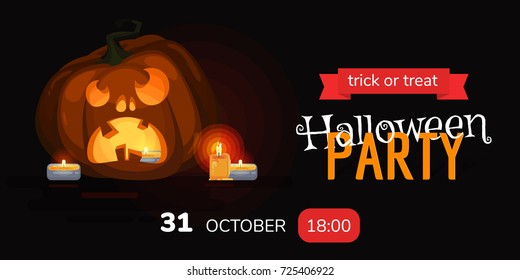 Invitation flyer for a Halloween. Halloween Pumpkin. 