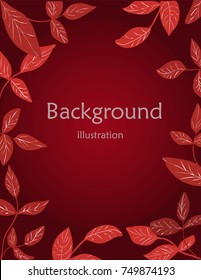Invitation frame design Abstract Bright Red leaf background