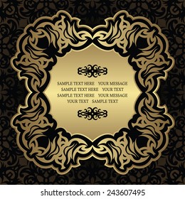 Invitation with frame on seamless background. Modern design      