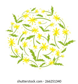 Invitation frame template with geometric dandelions 3
