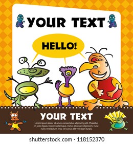 Invitation with funny monsters
