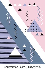 invitation with geometric shapes. Covers for books, postcards, flyer, notebooks, cover magazines. Vector Illustration. eps10