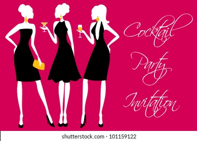 Invitation For A Girls' Cocktail Party.